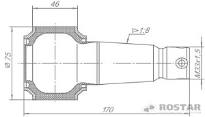 Палец РМШ 180  (РОСТАР)