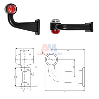 Фонарь габаритный Е-207 (изогнутый) (взамен209)