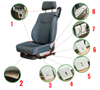 яяСиденье водительское пневматическое (Grammer) с 3-х точ. рем. безопас.поясничная под. ПРЕМИУМ